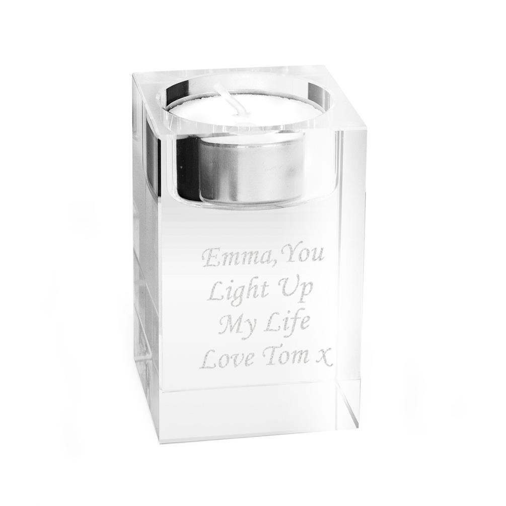 Personalised Optic Glass Tea Light Candle Holder £20.69